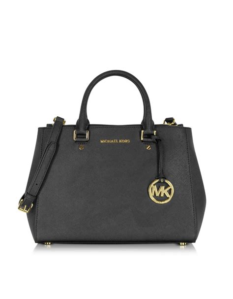 michael kors sutton satchel black|Sutton Medium Saffiano Leather Satchel .